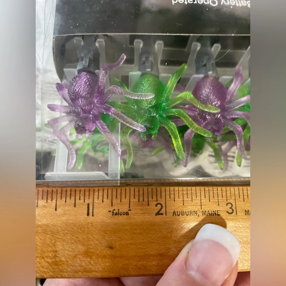 20 green and purple hanging string lights battery operated new